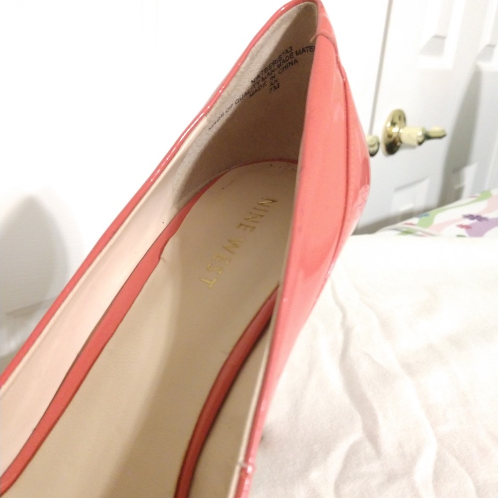 Nine West coral peep toe heels - Picture 7 of 8